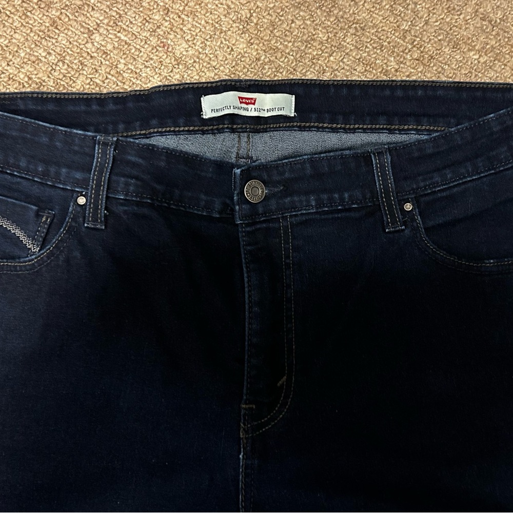 Levi’s Woman’s size 22 dark blue Levi’s.  Never worn, no tags.